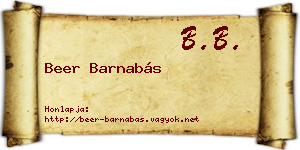 Beer Barnabás névjegykártya