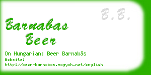 barnabas beer business card